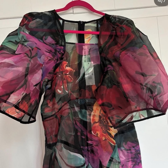 Mr. Larkin Lexi Organza Sheer Floral Maxi Dress NWT M - Picture 3 of 5